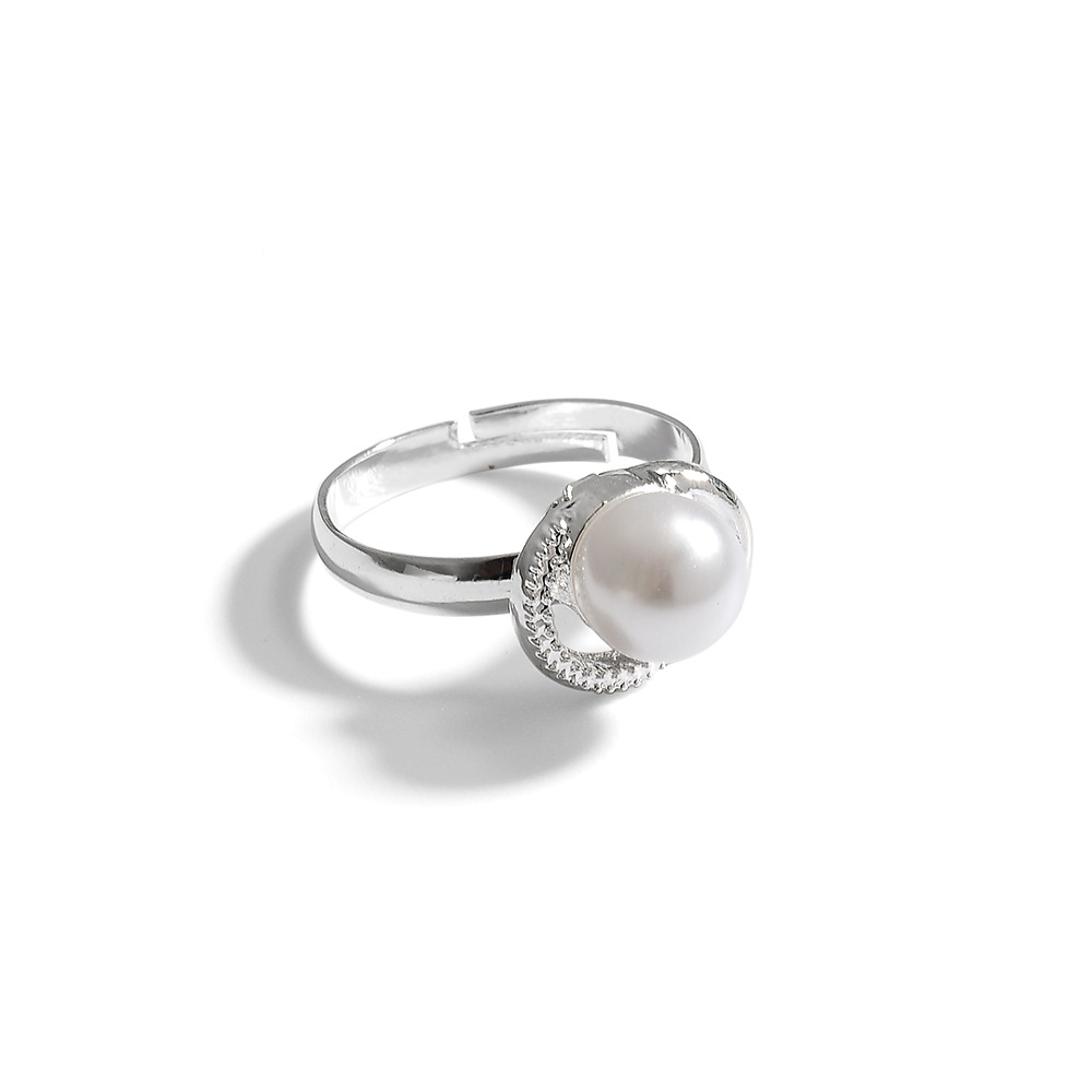 Luxury Pearl Stainless Steel Jewelry Sets Necklace Ring Earrings Set Silver Plated Anti Tarnish Pearl Jewelry Sets for Women