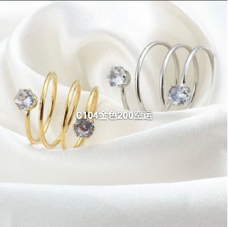 Elegant Spiral Long Ring for Women with Dual Crystal Ends - Gold & Silver Plated