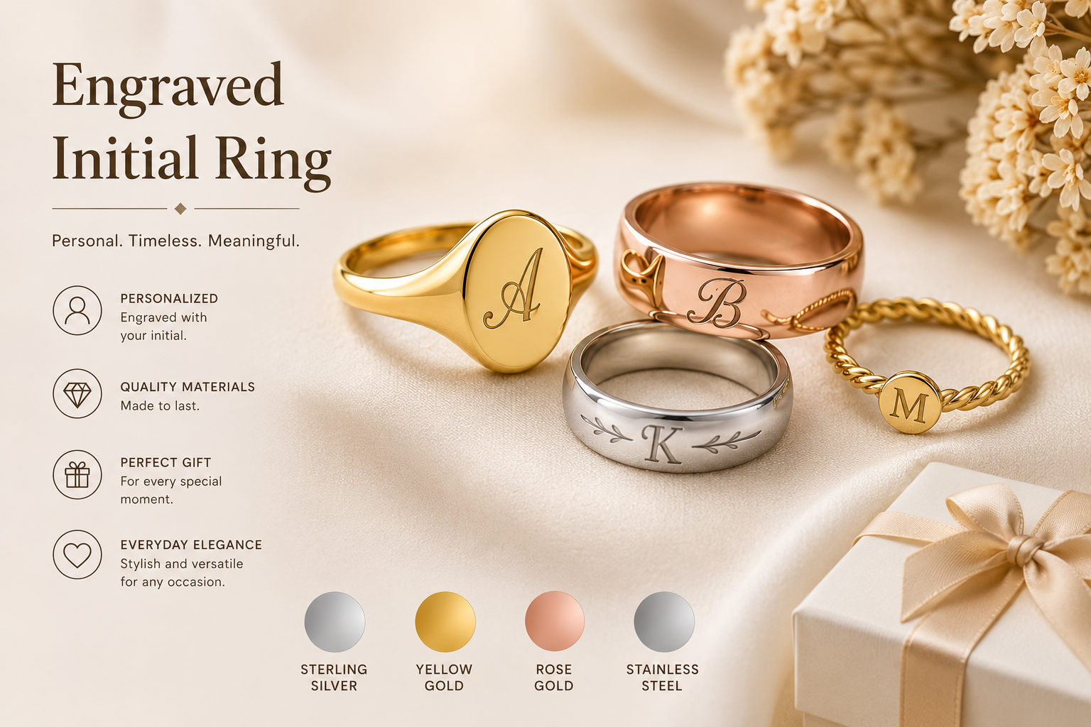 Engraved Initial Ring: A Timeless Personalized Jewelry Choice for Every Occasion