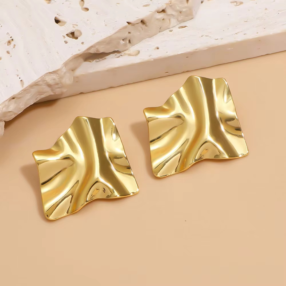 Europe United States Cross-Border Jewelry Exaggerated Creative Personality Geometric Irregular Smooth Temperament Stud Earrings
