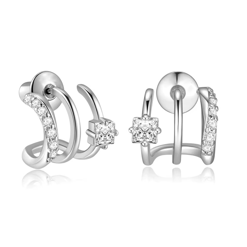 European American Cross-border Hot Sale Fashion Zircon Inlaid Personalized Claw Women's Earrings