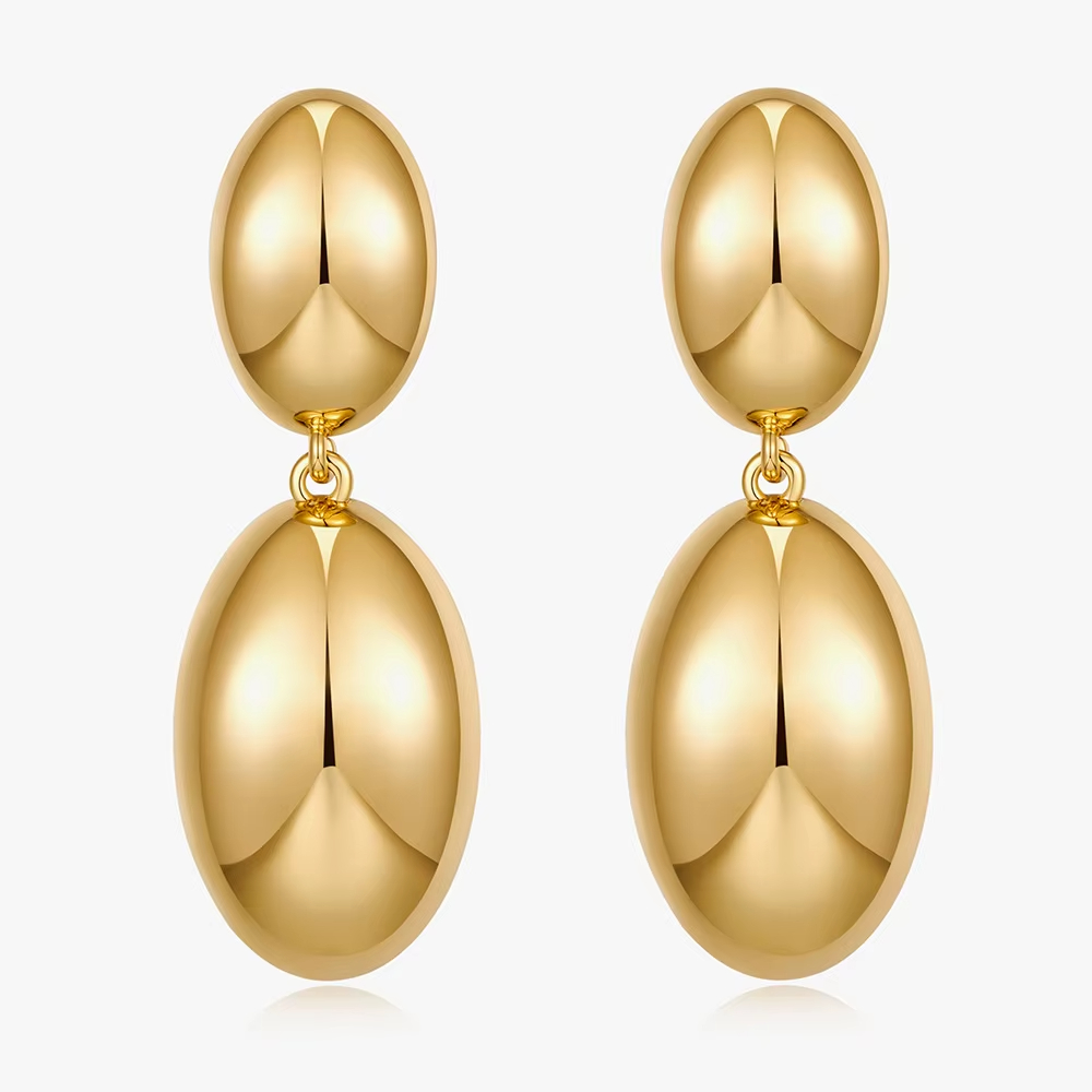European American Trendy Geometric Drop Earrings High-End Brass Electroplated Fashionable Cross-Border Internet Celebrity