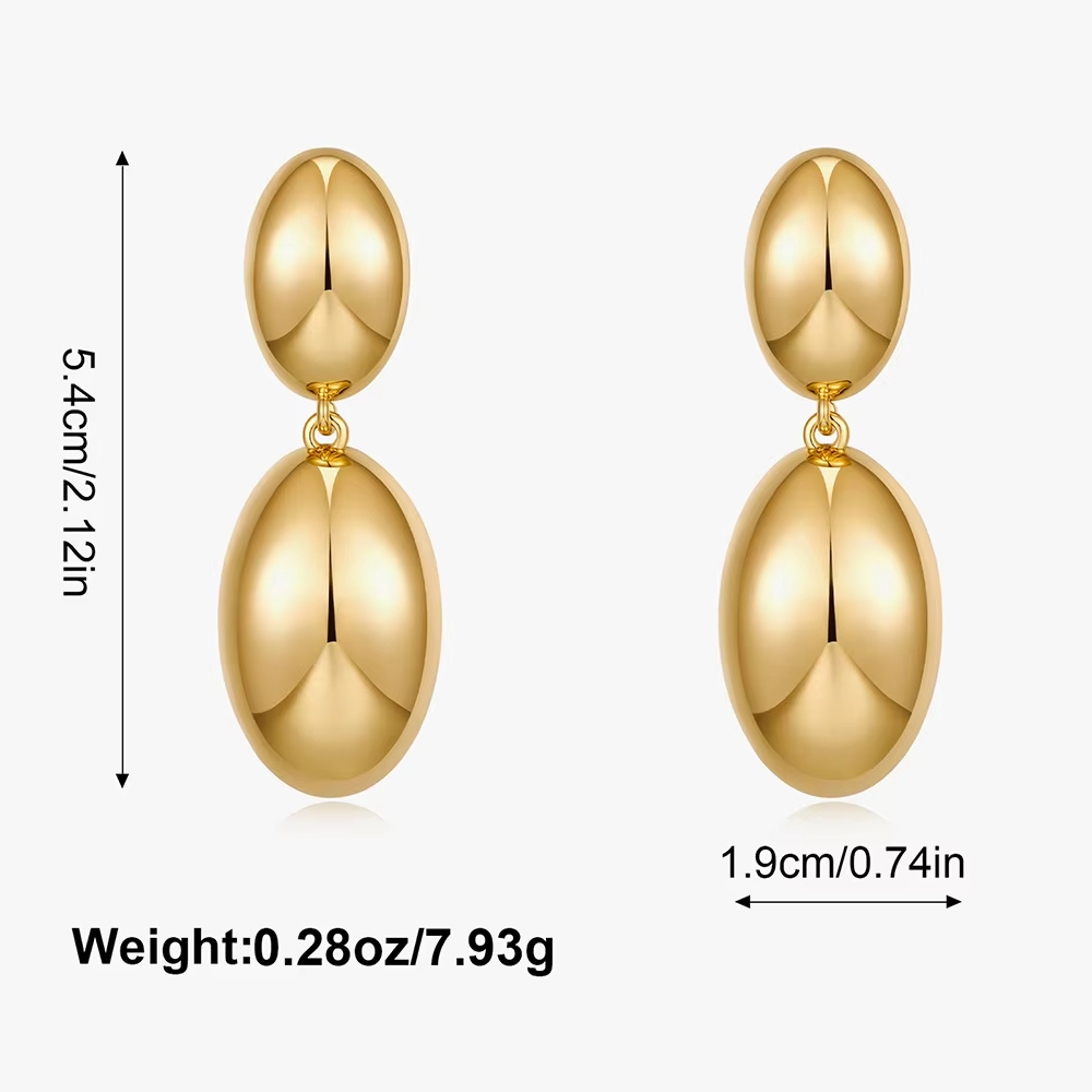 European American Trendy Geometric Drop Earrings High-End Brass Electroplated Fashionable Cross-Border Internet Celebrity