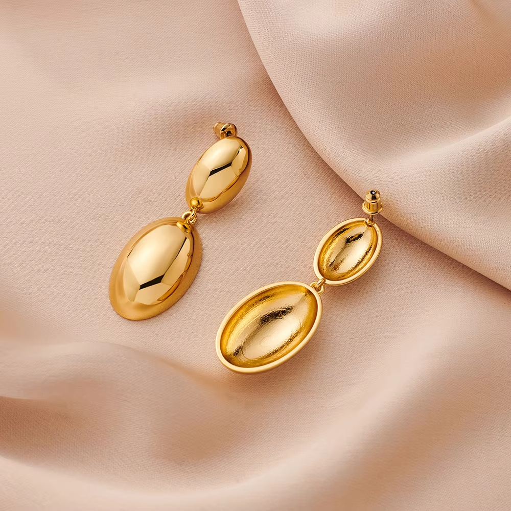 European American Trendy Geometric Drop Earrings High-End Brass Electroplated Fashionable Cross-Border Internet Celebrity