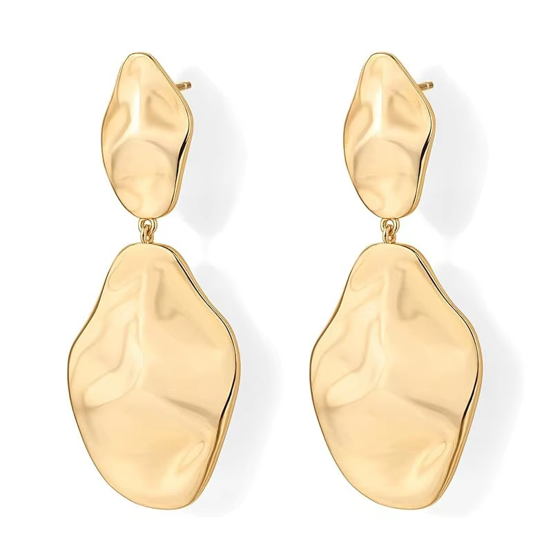 European and American Popular Fashion Versatile Personality Irregular Earrings Recommended for Women's Daily Use