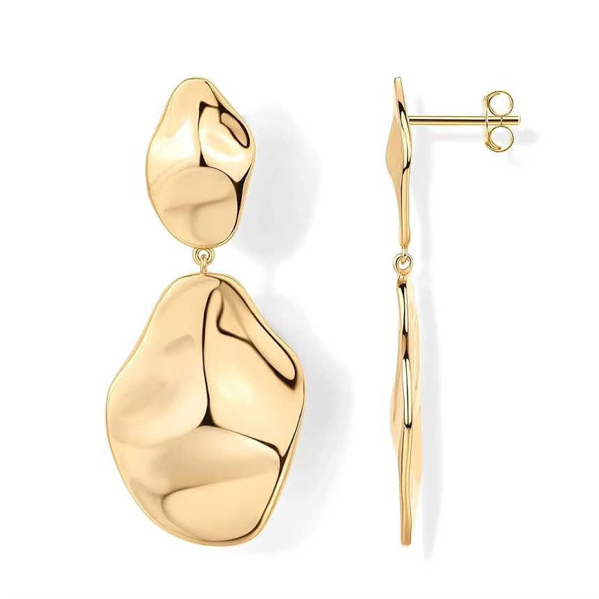 European and American Popular Fashion Versatile Personality Irregular Earrings Recommended for Women's Daily Use