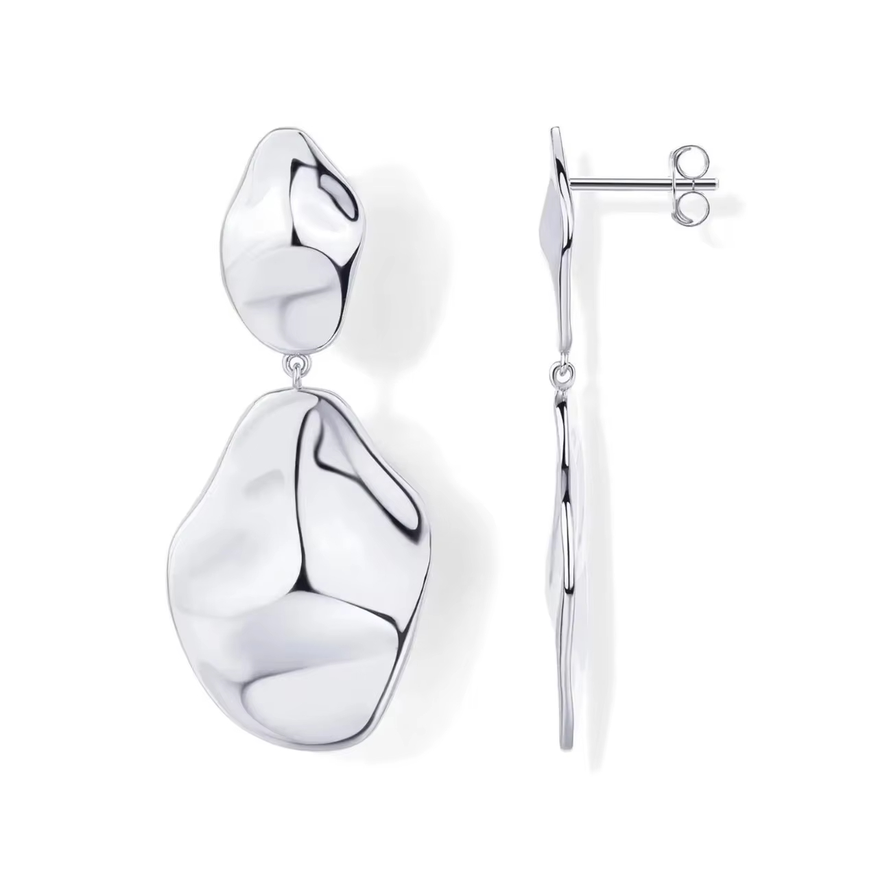 European and American Popular Fashion Versatile Personality Irregular Earrings Recommended for Women's Daily Use