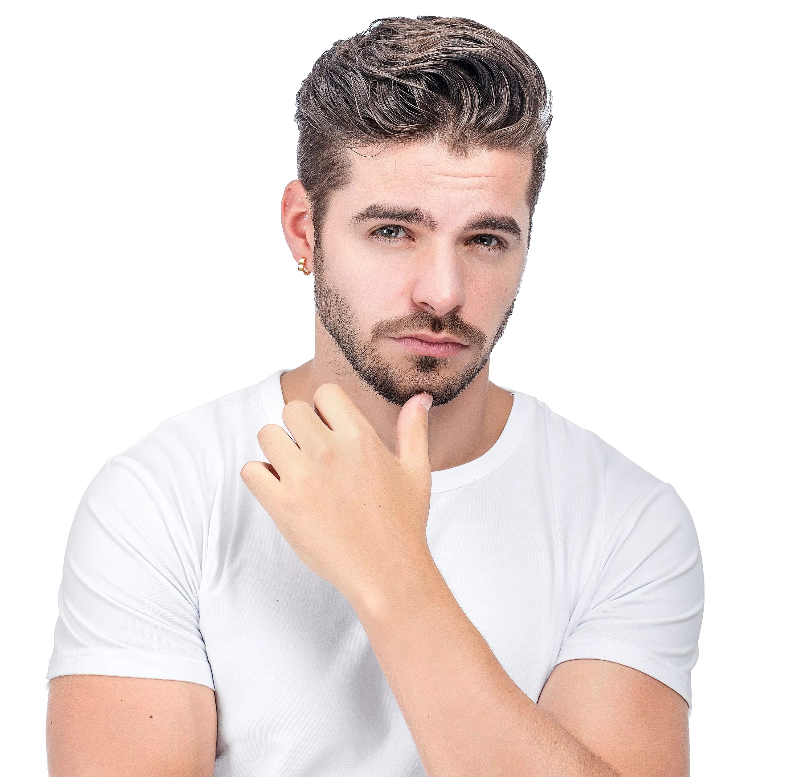 Factory Direct Wholesale Price Men Earrings Fashion Jewelry Earrings Hoops Earrings Stainless Steel Gold Plated