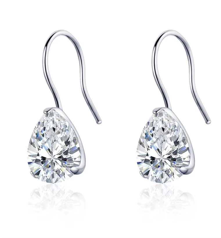 Factory Handmade F136 Titanium Earrings Oval-Drop Shape Colorful CZ Stones Earrings Wholesale Jewelry