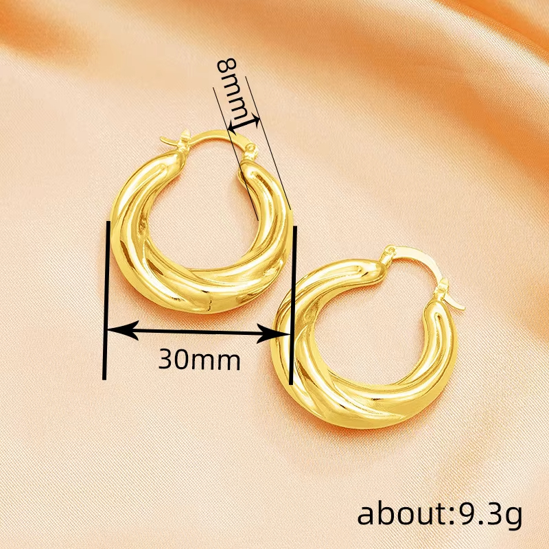 Factory Wholesale Big Circle Design Glossy Hoop Earrings for Women/Men Fashion Jewelry Silver/Gold Color Plated Earrings
