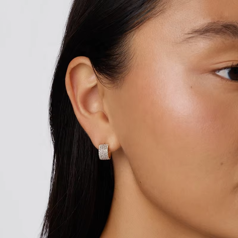 Fashion 925 Sterling Silver Earrings Fine Jewelry Women 18k Gold Plated Luxury Zircon Bridal Earrings Stud Earring for Girls