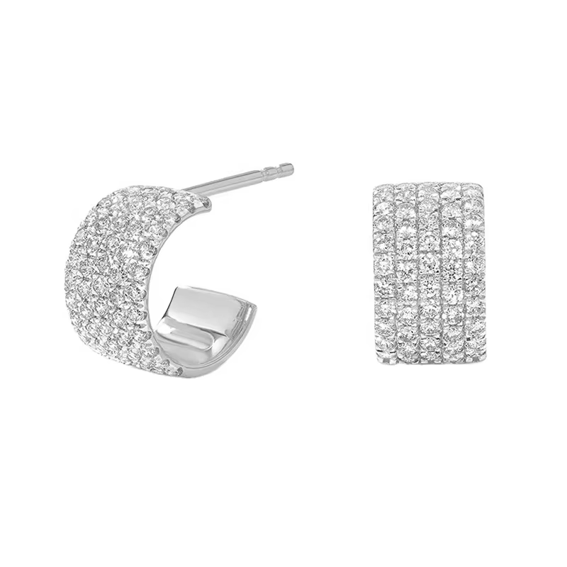 Fashion 925 Sterling Silver Earrings Fine Jewelry Women 18k Gold Plated Luxury Zircon Bridal Earrings Stud Earring for Girls