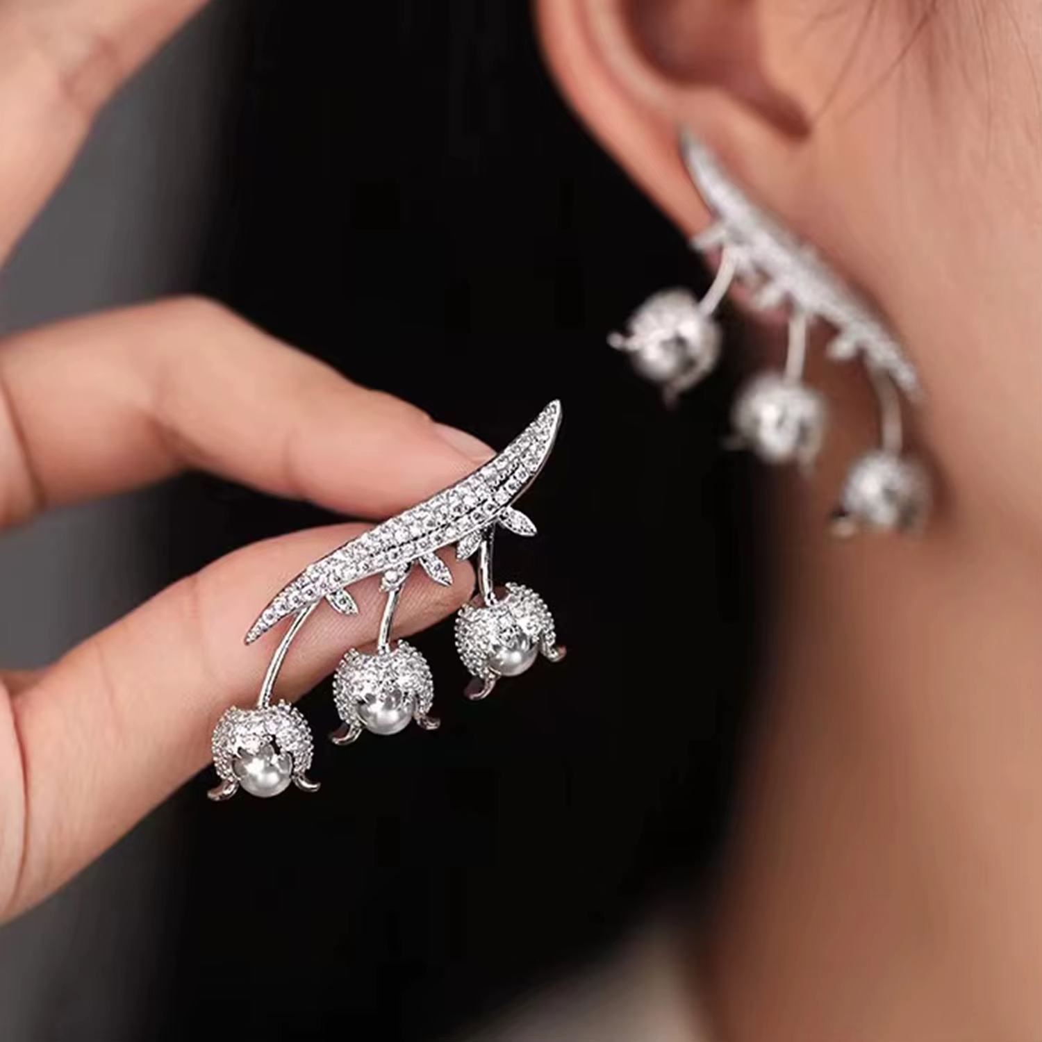 Fashion Bling Gold Plated Designer Earrings Charm Dainty 925 Sterling Silver Creative Earrings Women