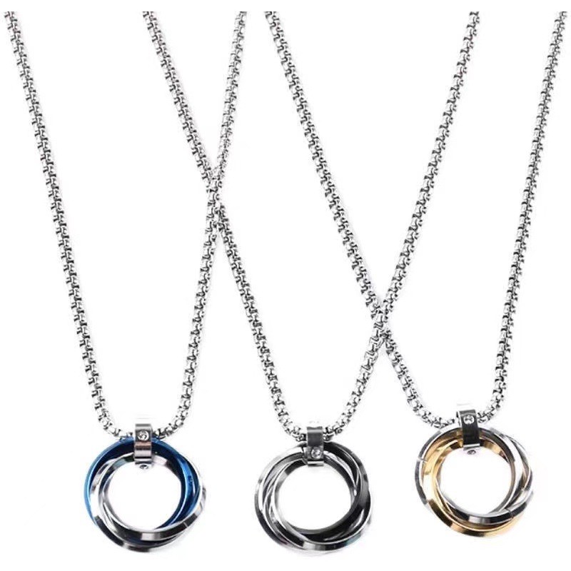 Fashion Hip Pop Men Titanium Steel Pendant Necklace Punk Sweater Chain Male Simple Jewelry Wholesale