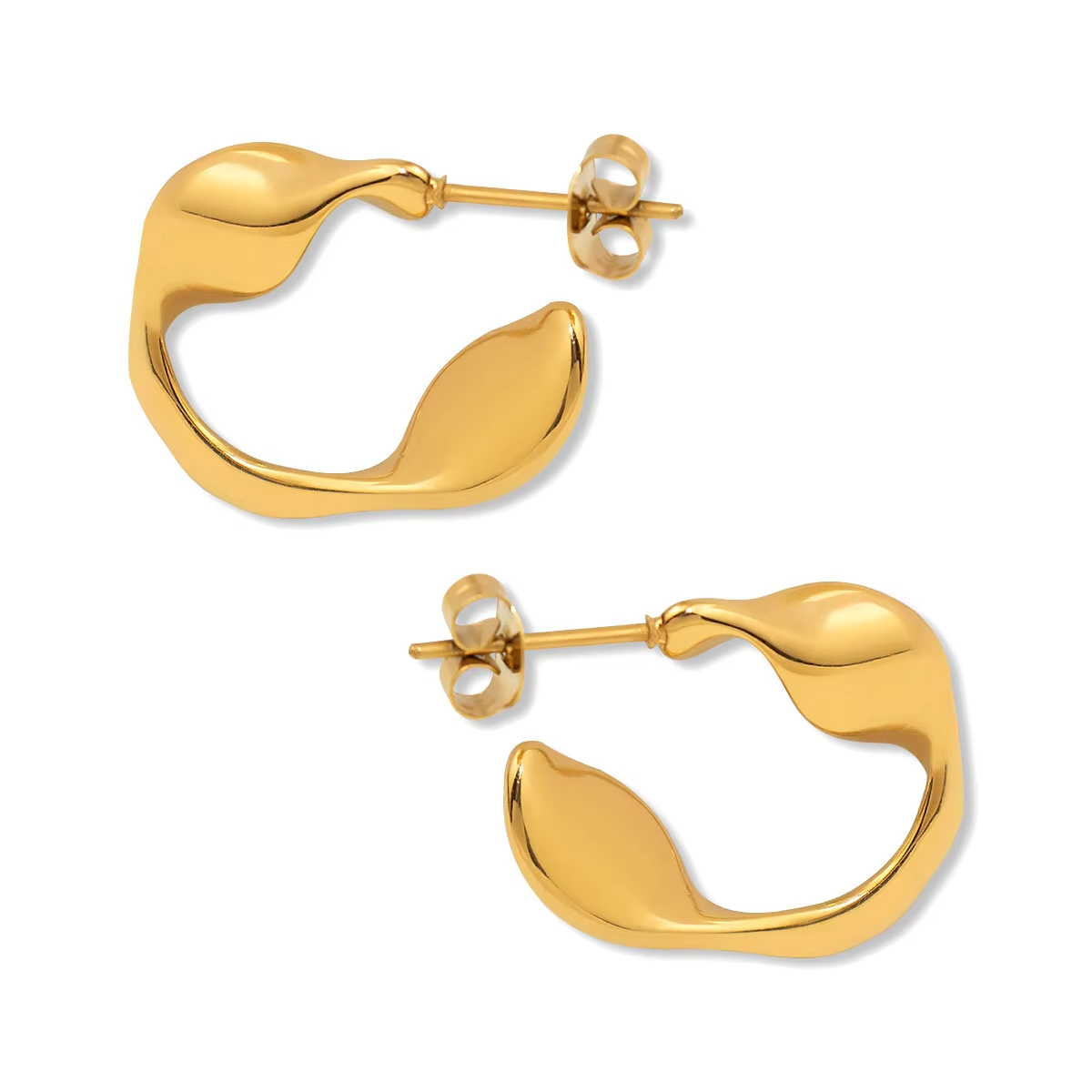 Fashion Jewelry Earrings Twisted Irregular Earrings PVD Stainless Steel Jewelry Hypoallergenic Designer Earrings for Women