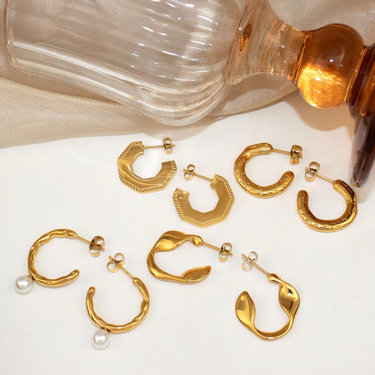 Fashion Jewelry Earrings Twisted Irregular Earrings PVD Stainless Steel Jewelry Hypoallergenic Designer Earrings for Women