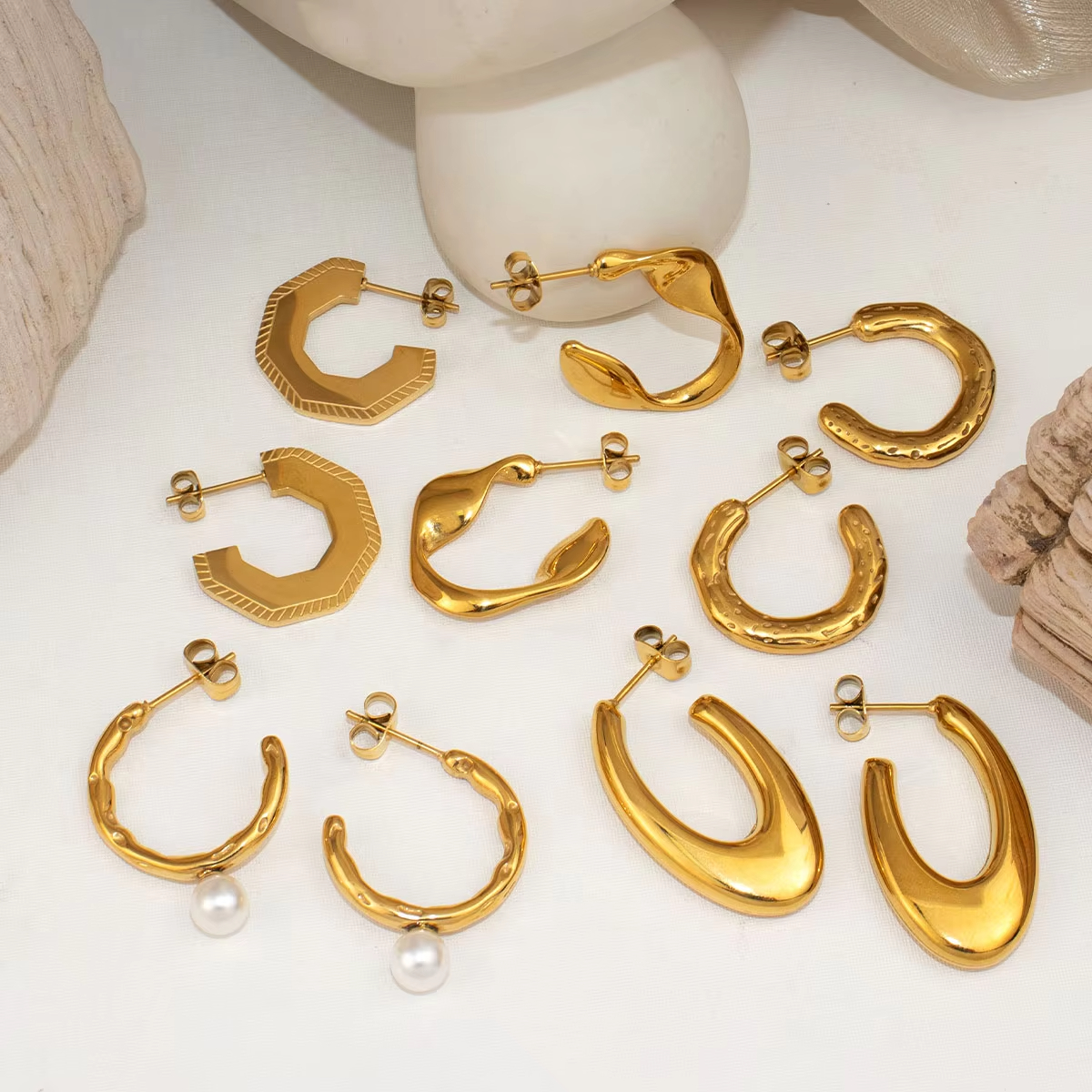Fashion Jewelry Earrings Twisted Irregular Earrings PVD Stainless Steel Jewelry Hypoallergenic Designer Earrings for Women
