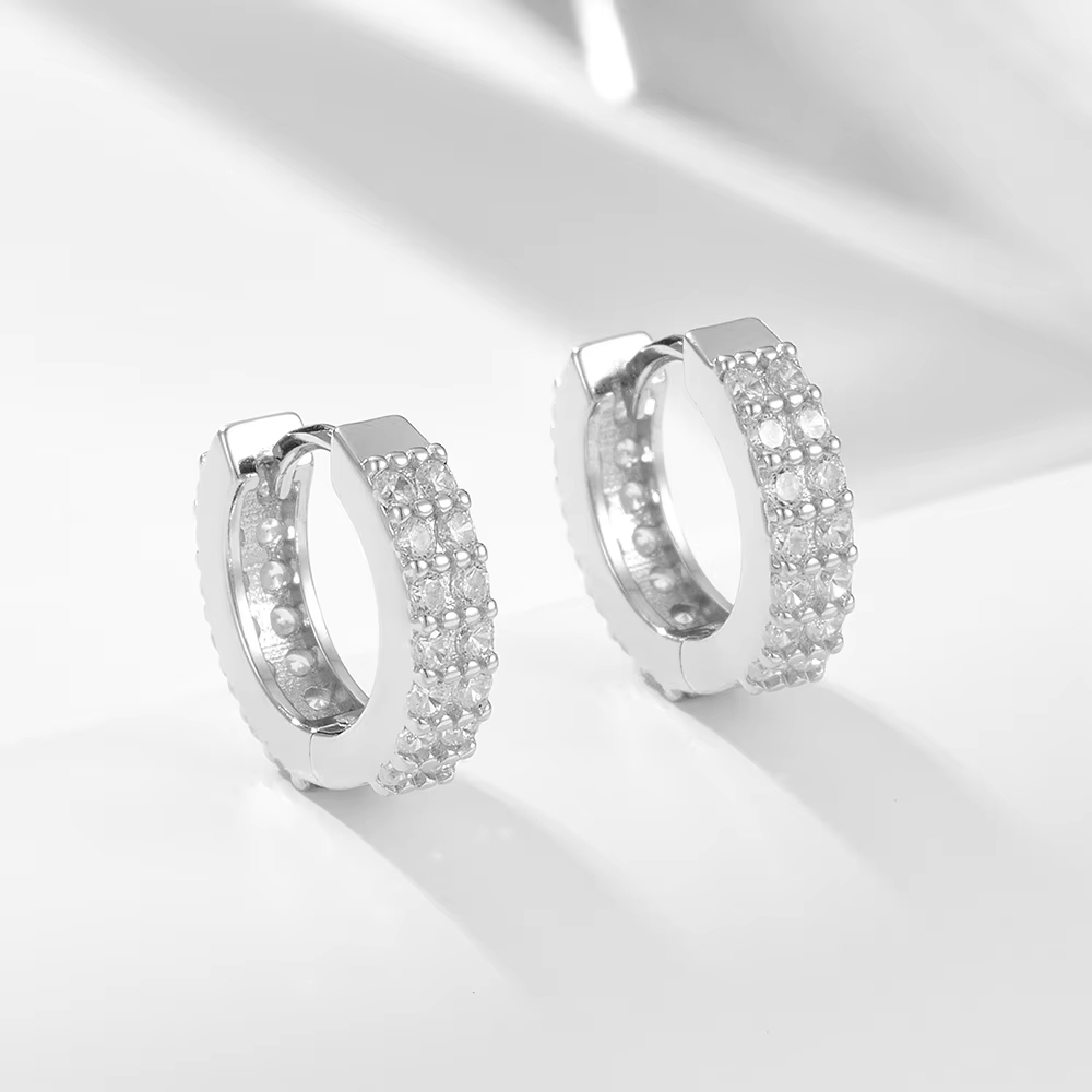 Fashion Jewelry Earrings for Women 925 Silver Earrings with Gold Plated Hoops