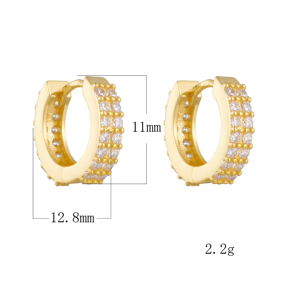 Fashion Jewelry Earrings for Women 925 Silver Earrings with Gold Plated Hoops