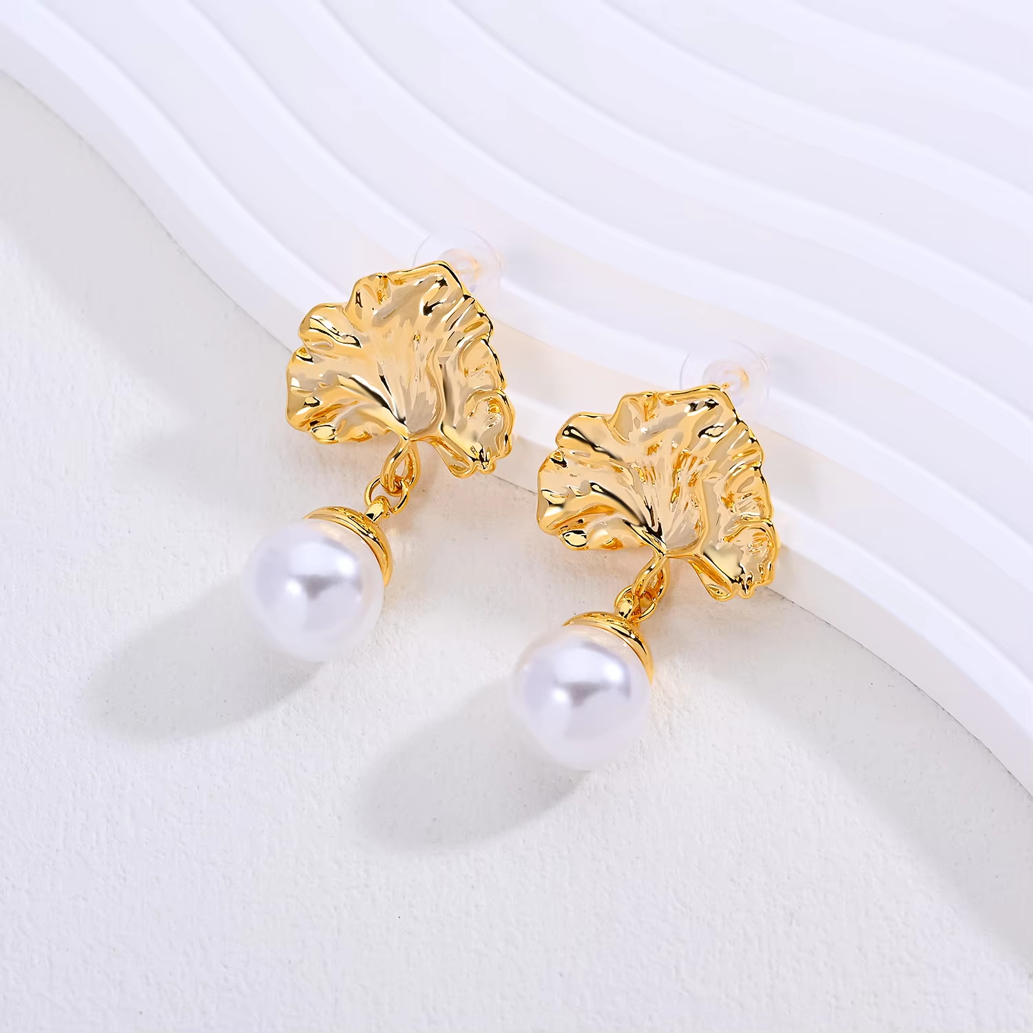 Fashion Women's Gold Plated Drop Earrings Imitation Pearl Trendy Style Irregular Design Factory Direct Sale Gift