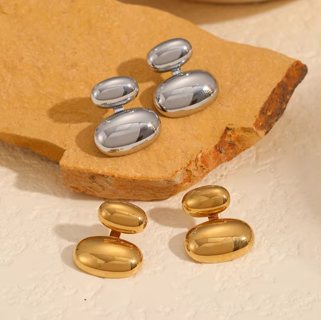 Fashionable, Trendy, Charming Stainless Steel Earrings That Do Not Fade and Are Versatile Student Earrings