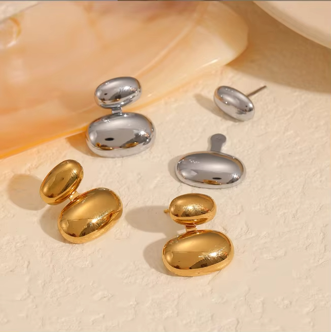 Fashionable, Trendy, Charming Stainless Steel Earrings That Do Not Fade and Are Versatile Student Earrings
