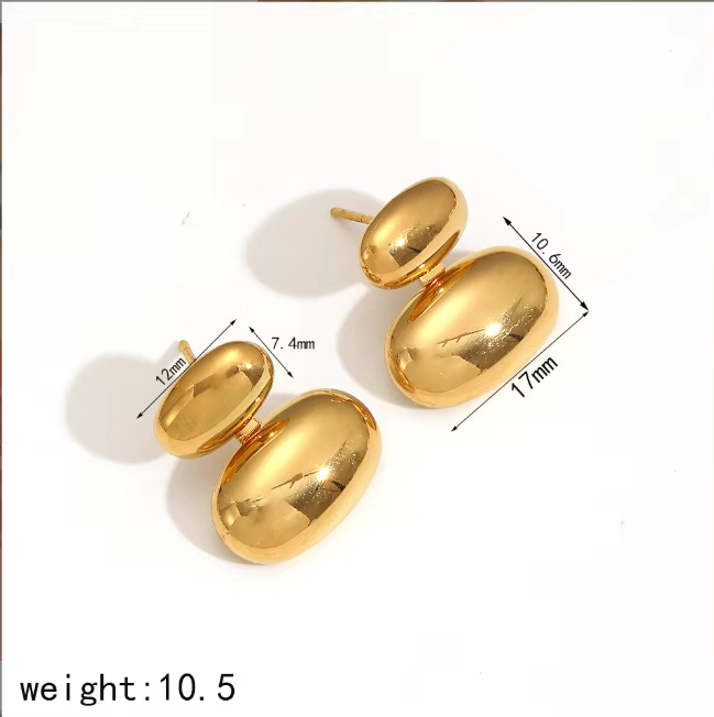 Fashionable, Trendy, Charming Stainless Steel Earrings That Do Not Fade and Are Versatile Student Earrings