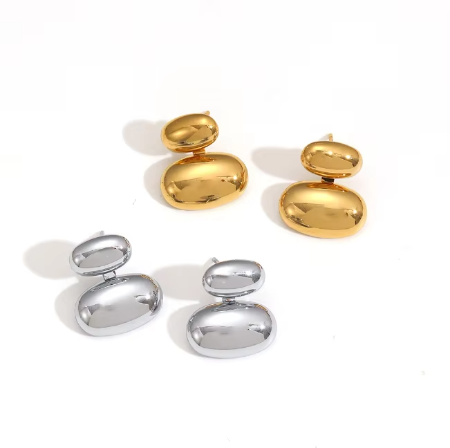 Fashionable, Trendy, Charming Stainless Steel Earrings That Do Not Fade and Are Versatile Student Earrings