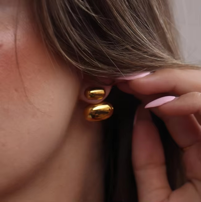 Fashionable, Trendy, Charming Stainless Steel Earrings That Do Not Fade and Are Versatile Student Earrings