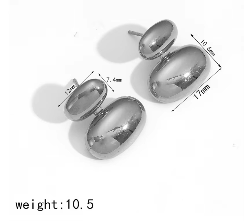 Fashionable, Trendy, Charming Stainless Steel Earrings That Do Not Fade and Are Versatile Student Earrings