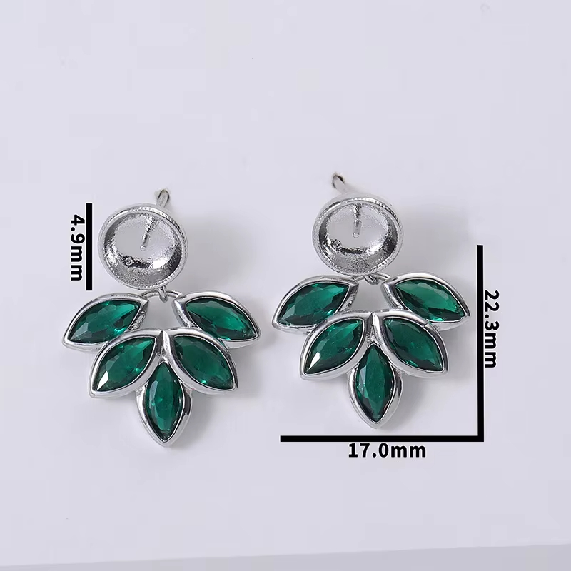 Fashionable Pendant Earrings Sweet Leaves Design Zircon Copper Alloy Platinum & 18K Gold Plated Yuanlong Women's Jewelry-Gift