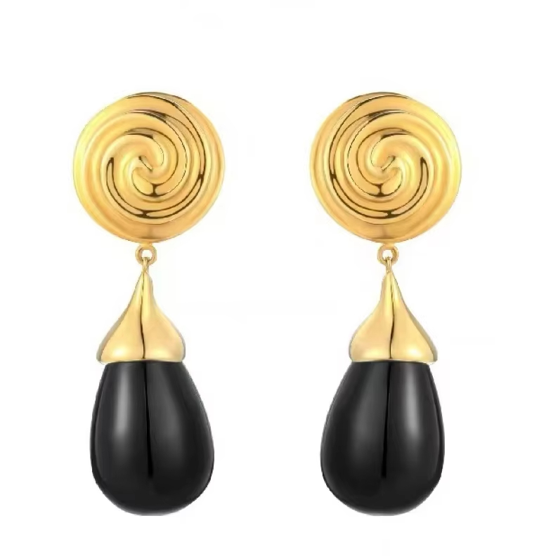 Fashionable Retro Spiral Earrings, Elegant and Versatile Earrings with Graceful Design
