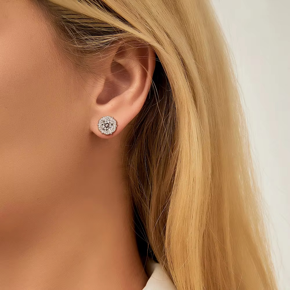 Eternal ASTM F136 Titanium 4 Prong Set Round CZ Post Earring