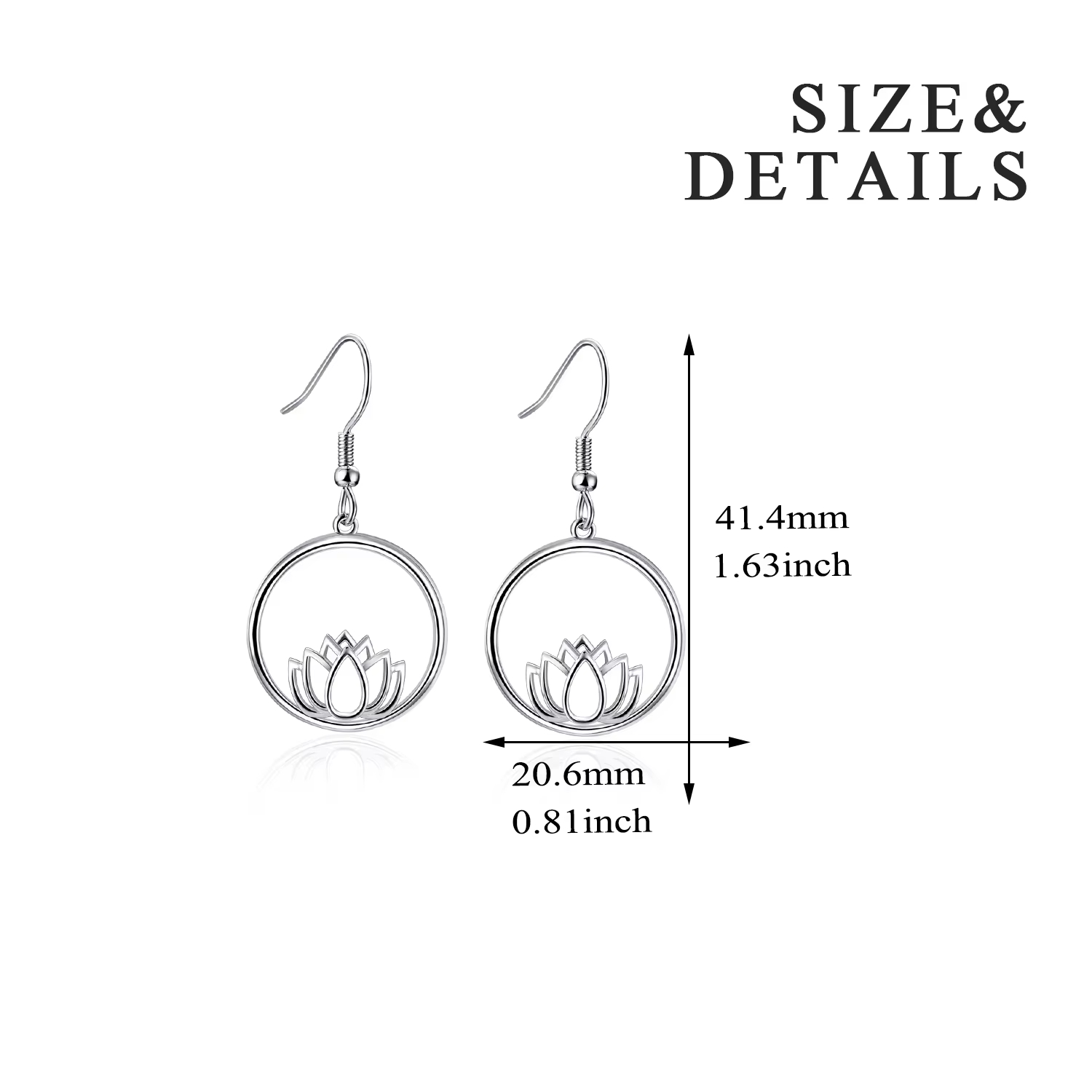 Fine Jewelry Wholesale 925 Sterling Silver Minimalist Lotus Flower Hook Earrings for Women