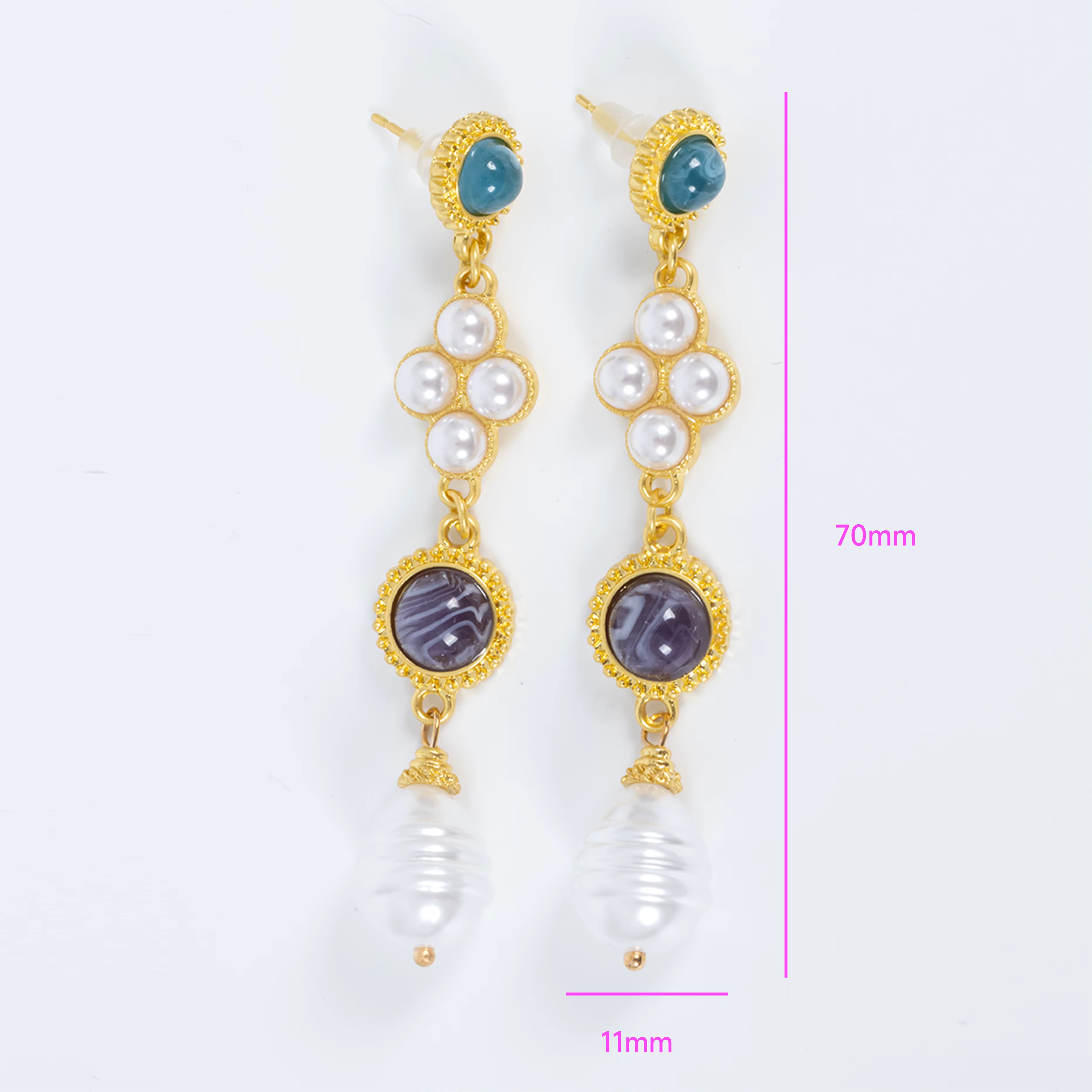 French Oval Lace Artificial Pearl Earrings Fashionable Design Collarbone Unique Retro Style Earrings Jewelry Wedding Gifts