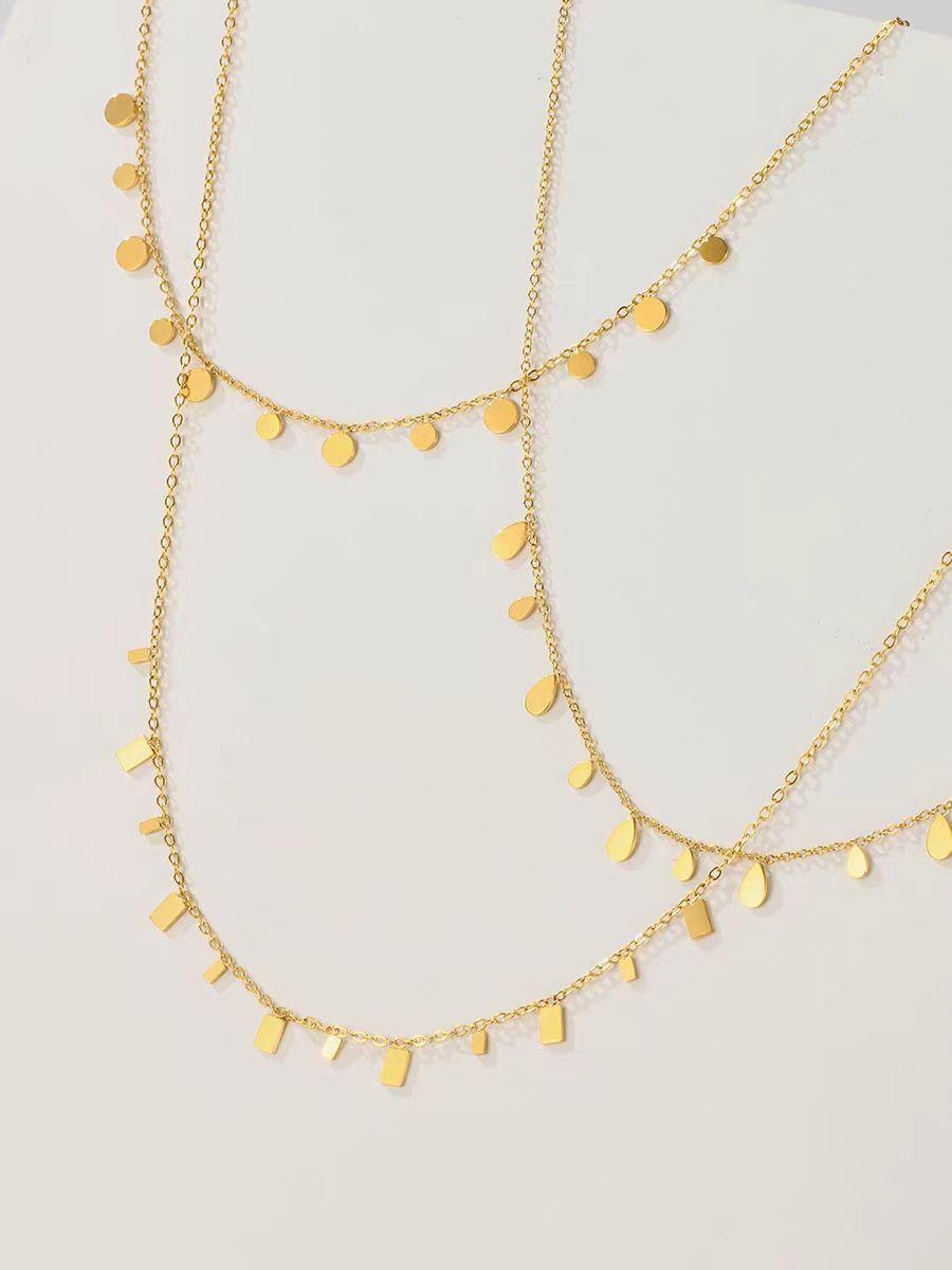 💫 Geometric Disc Gold Chain Necklace | 2025 Chic Fashion Jewelry
