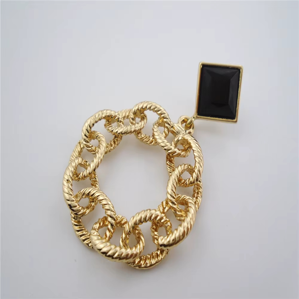 Geometric Gold Twisted Circle Earrings for Women – Statement Fashion Jewelry