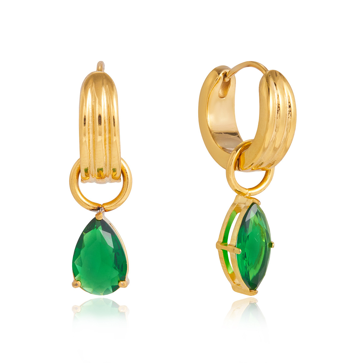 Geometric Pattern Earrings Zircon Earrings Stainless Steel Jewelry Earrings for Women Trendy Fashion Earrings
