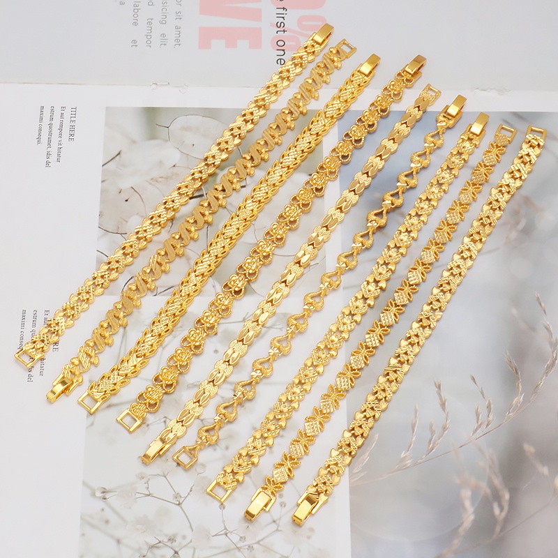 Gold Bangles Plated Wholesale Womens 24k Bracelet for Bracelets Copper Bangle Women Gold-plated Jewelry 24k Bracelet