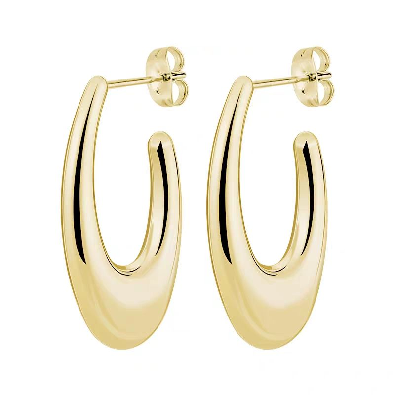 Gold Bead Chain Drop Earrings Stainless Steel Elegant Long Dangle Jewelry for Women