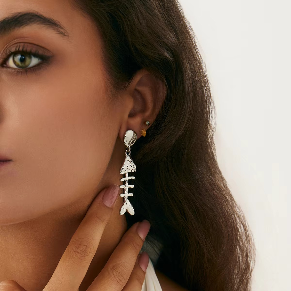 Gold Plated Alloy Fish Pendant Drop Earrings Personalized Women's Party Jewelry