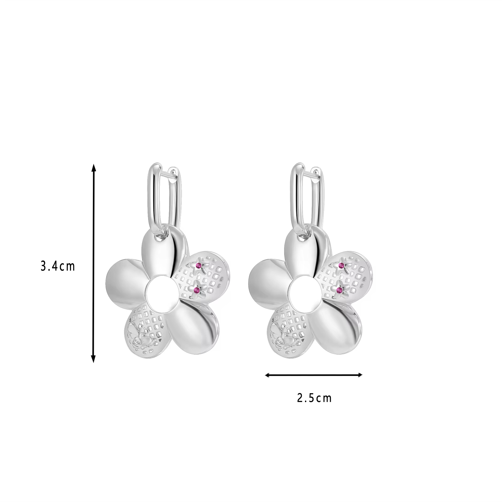 Gold Plated Brass Earring Hoop Style With Cute Charm Hanging Earring Zircon for Anniversary Occasions