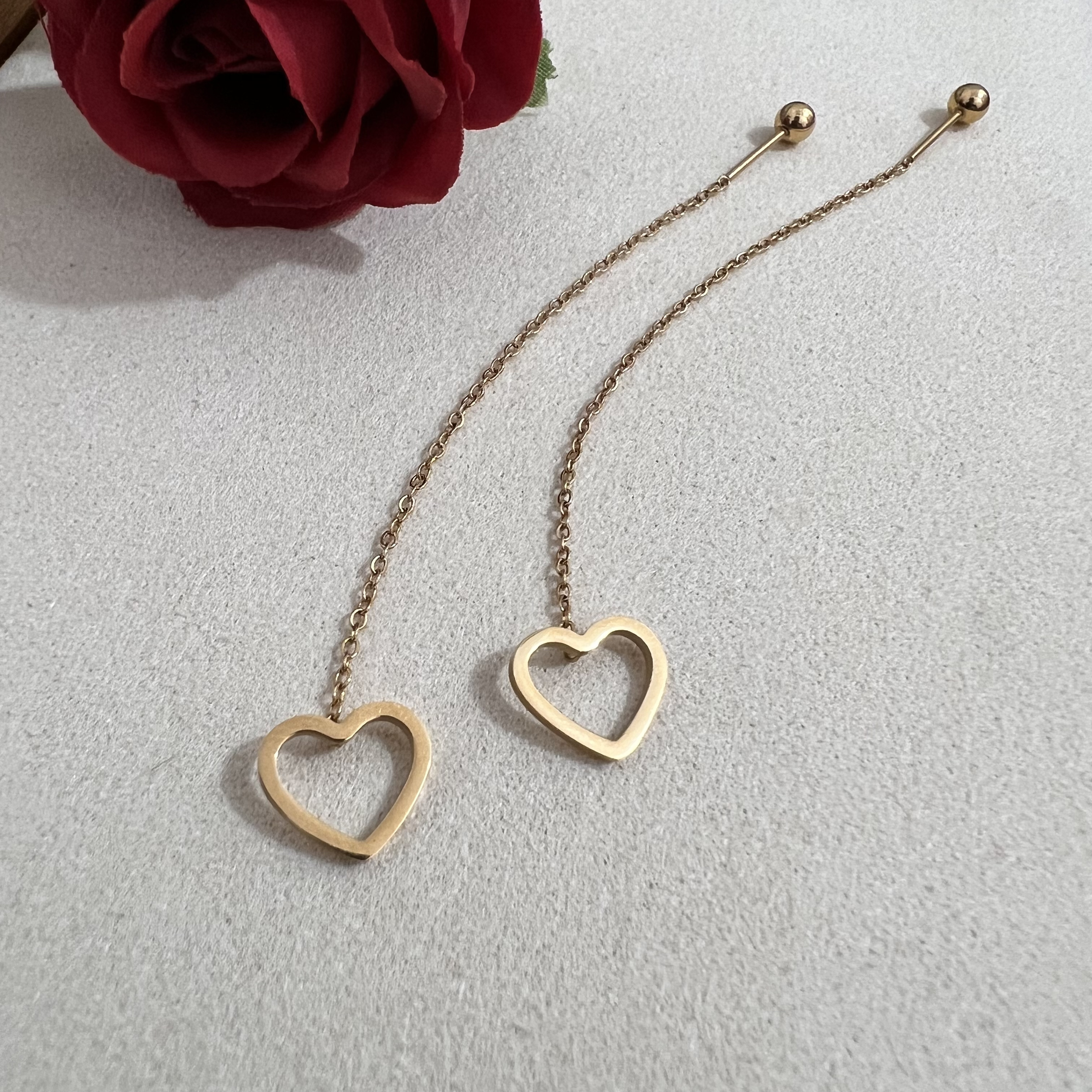 Gold Wave Hoop Earrings for Women | Minimalist Fluid Line Design, Hypoallergenic Stainless Steel Jewelry for Elegant Everyday Wear & Gifts