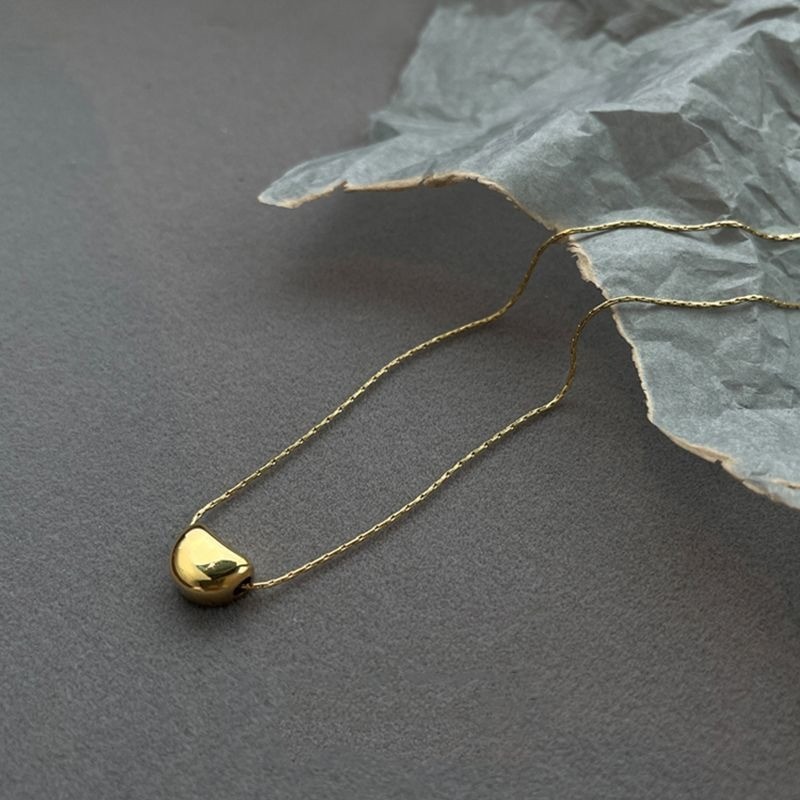 Minimalist Gold-Tone Titanium Steel Pendant Necklace for Women