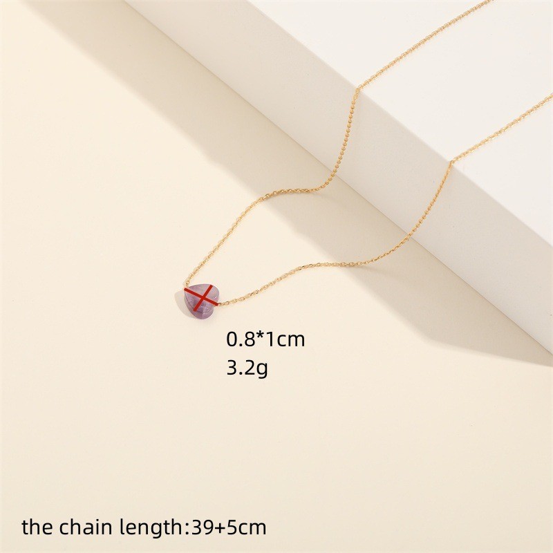 Heart Crystal Pendant Necklace for Women Gold Tone Copper Chain