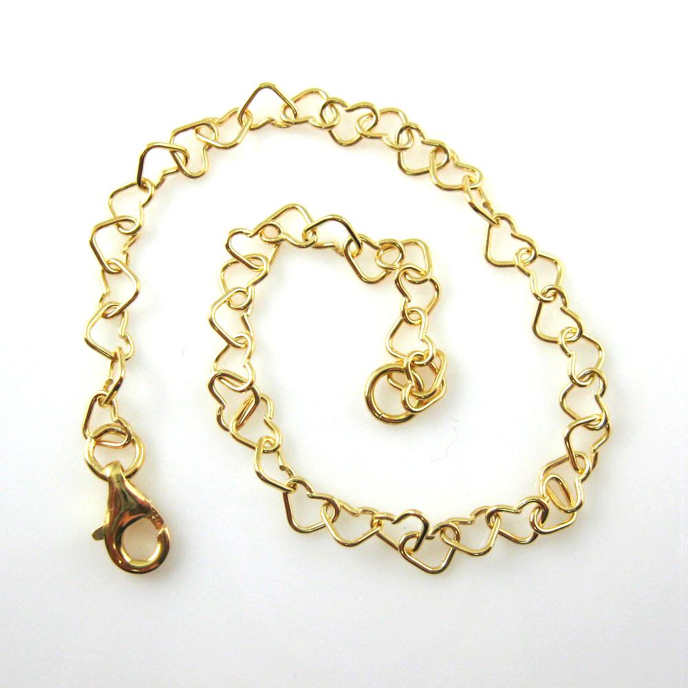 Heart Vermeil Chain Wholesale Gold Necklace, Gold Bracelet, Gold