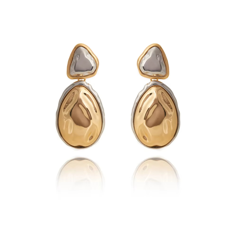 High Quality Fashion Drop Style Earrings for women Gold Geometric Stud Temperament Earrings