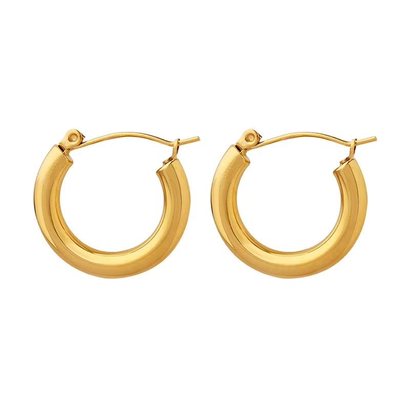 High Quality Fashionable Round Earrings Versatile Stainless Steel Earrings for Women