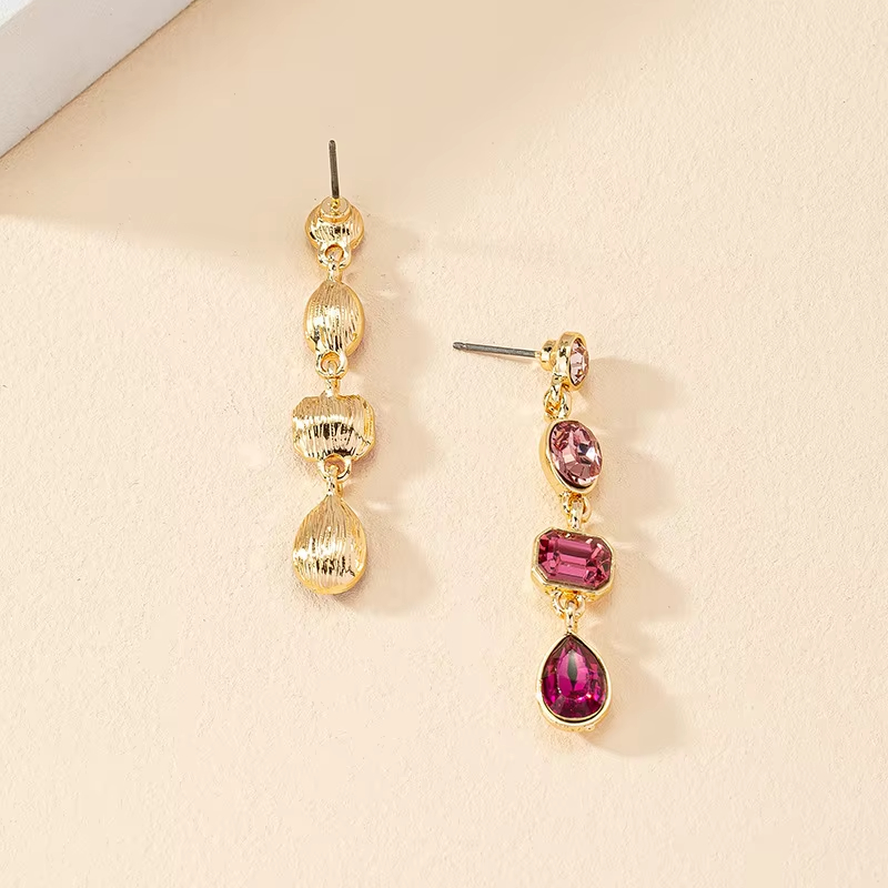 High Quality Gold Plated Statement Crystal Earrings and Jewelry Bridal Wedding Teardrop Crystal Earrings for Women