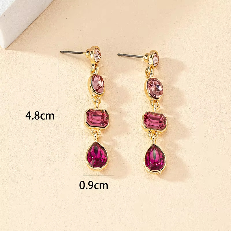 High Quality Gold Plated Statement Crystal Earrings and Jewelry Bridal Wedding Teardrop Crystal Earrings for Women